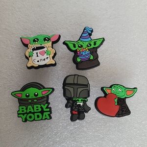 5pc Baby Yoda Croc Charm Jibbitz